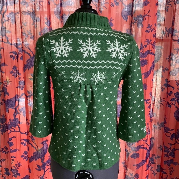 DC Kelly green 3/4 sleeve zippered sweater - Picture 3 of 8